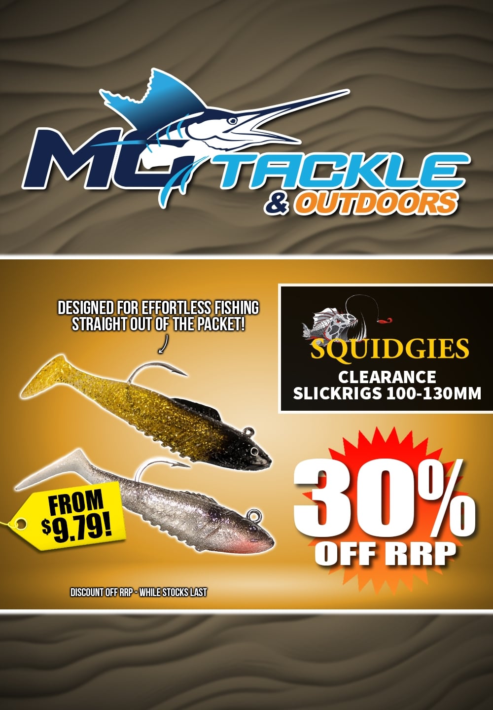 30% off Squidgies Slickrig 100 - 130mm - Clearance