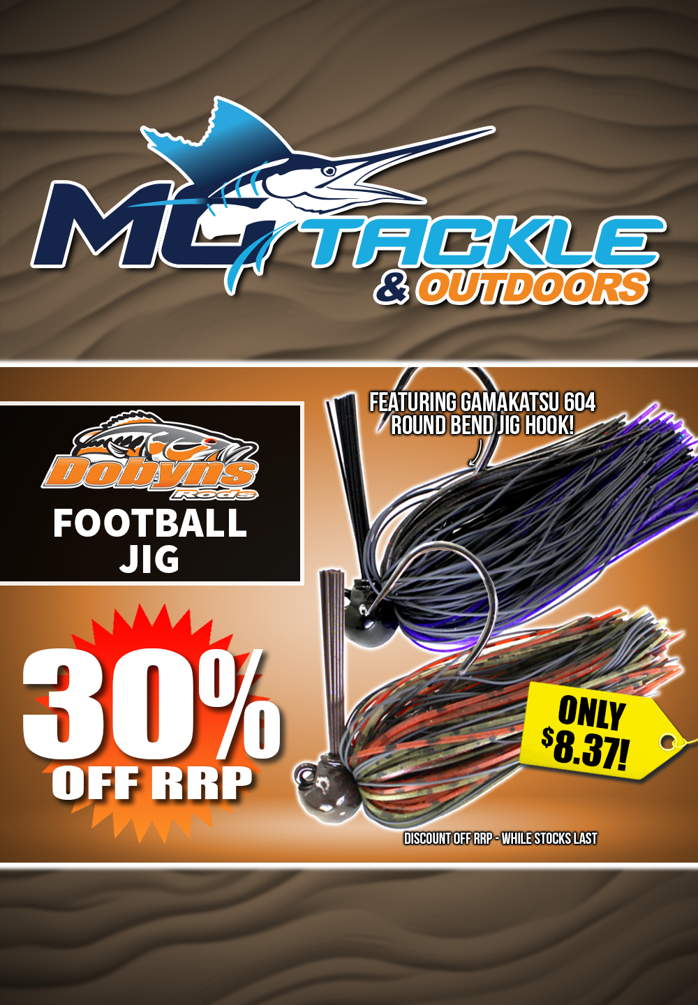30% off Dobyns Football Jig