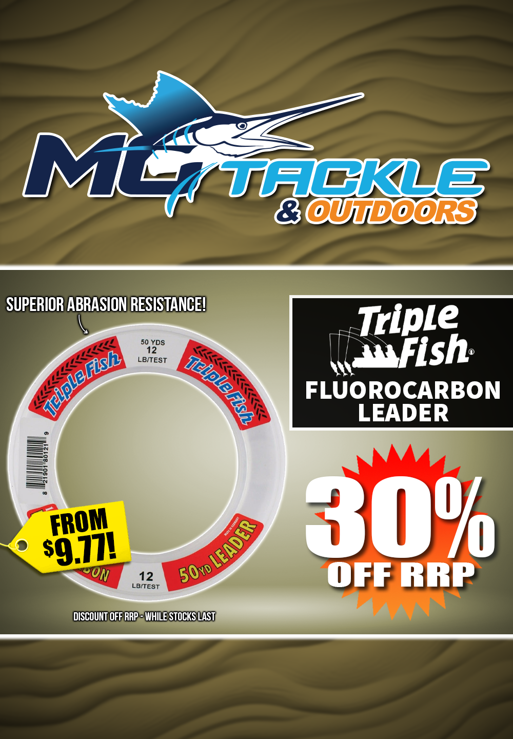 30% off Triple Fish Fluorocarbon