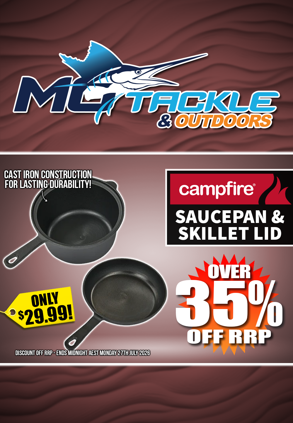 Over 35% off Campfire Saucepan & Skillet Lid