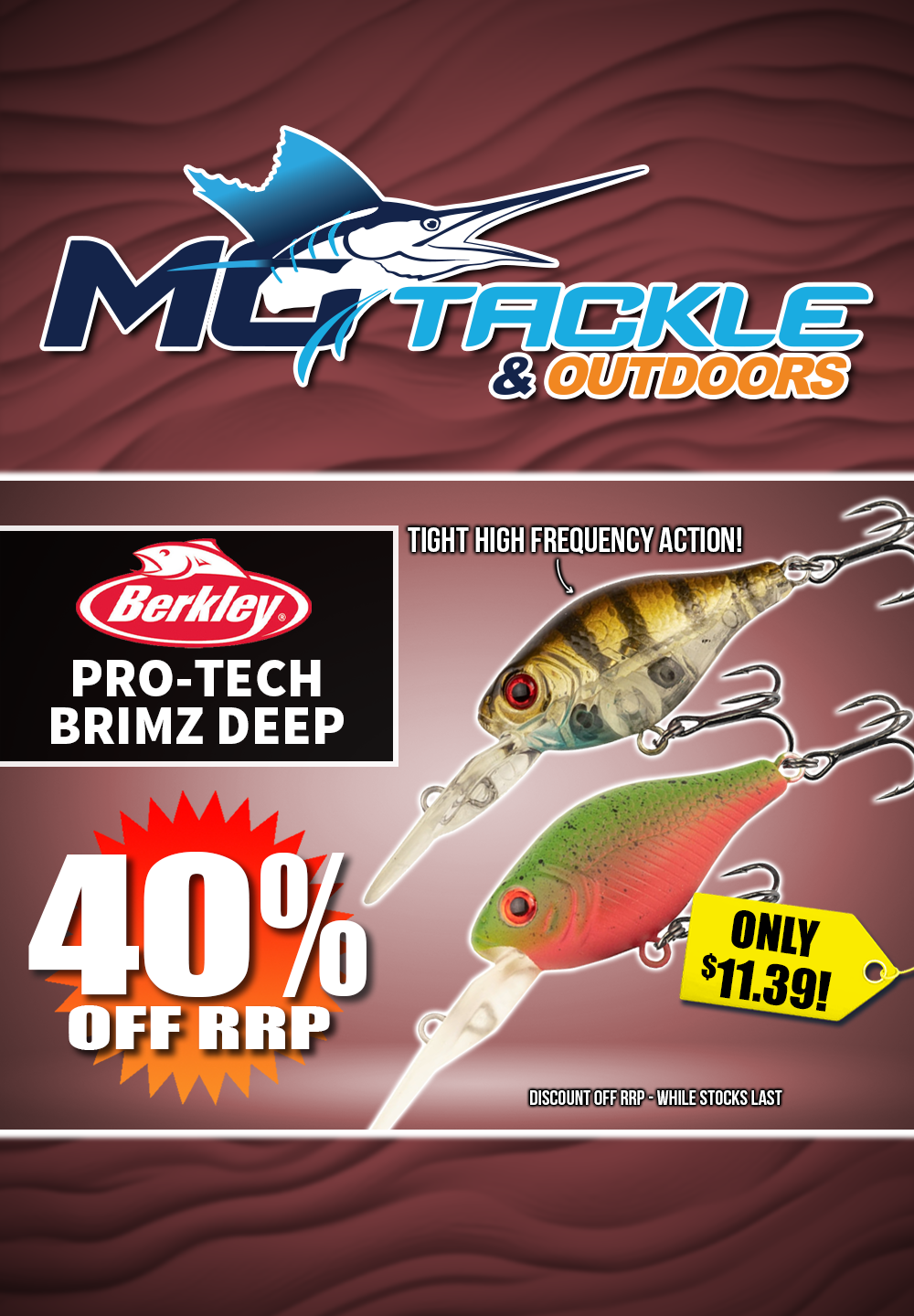 40% off Berkley Pro-Tech Brimz Deep Lure