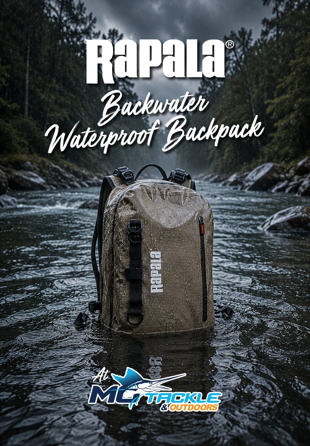 New - Rapala BackWater Waterproof Series Backpack