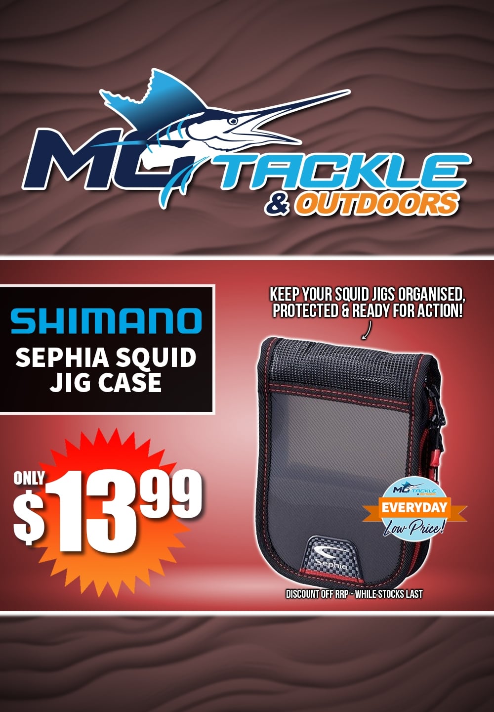 Shimano Sephia Squid Jig Case only $13.99