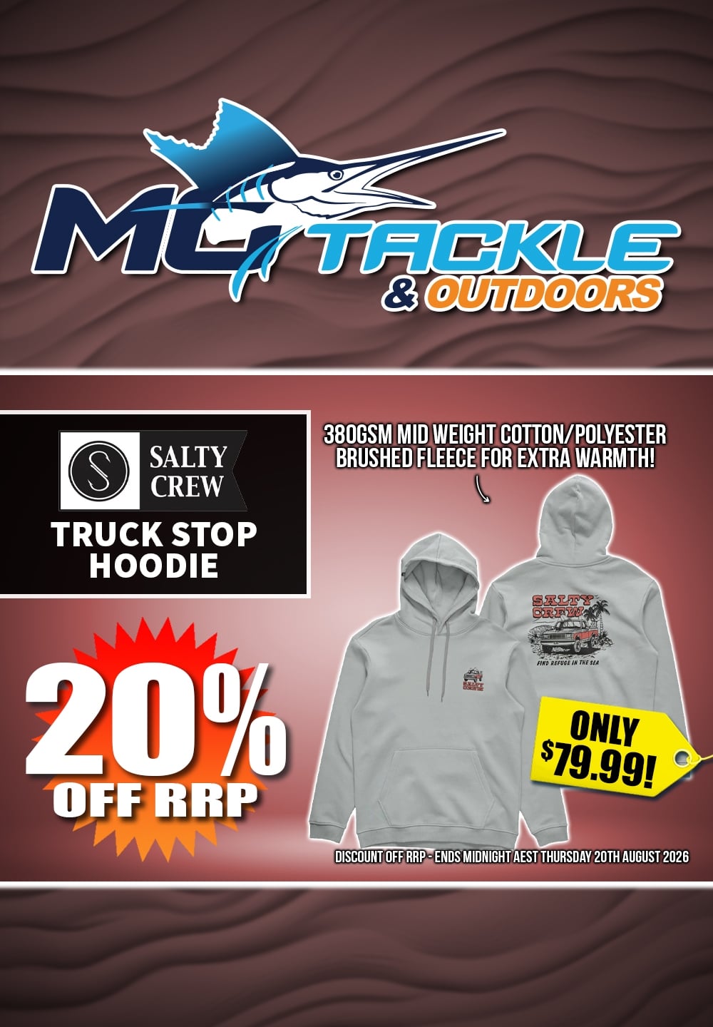 20% off Salty Crew Truck Stop Hoodie
