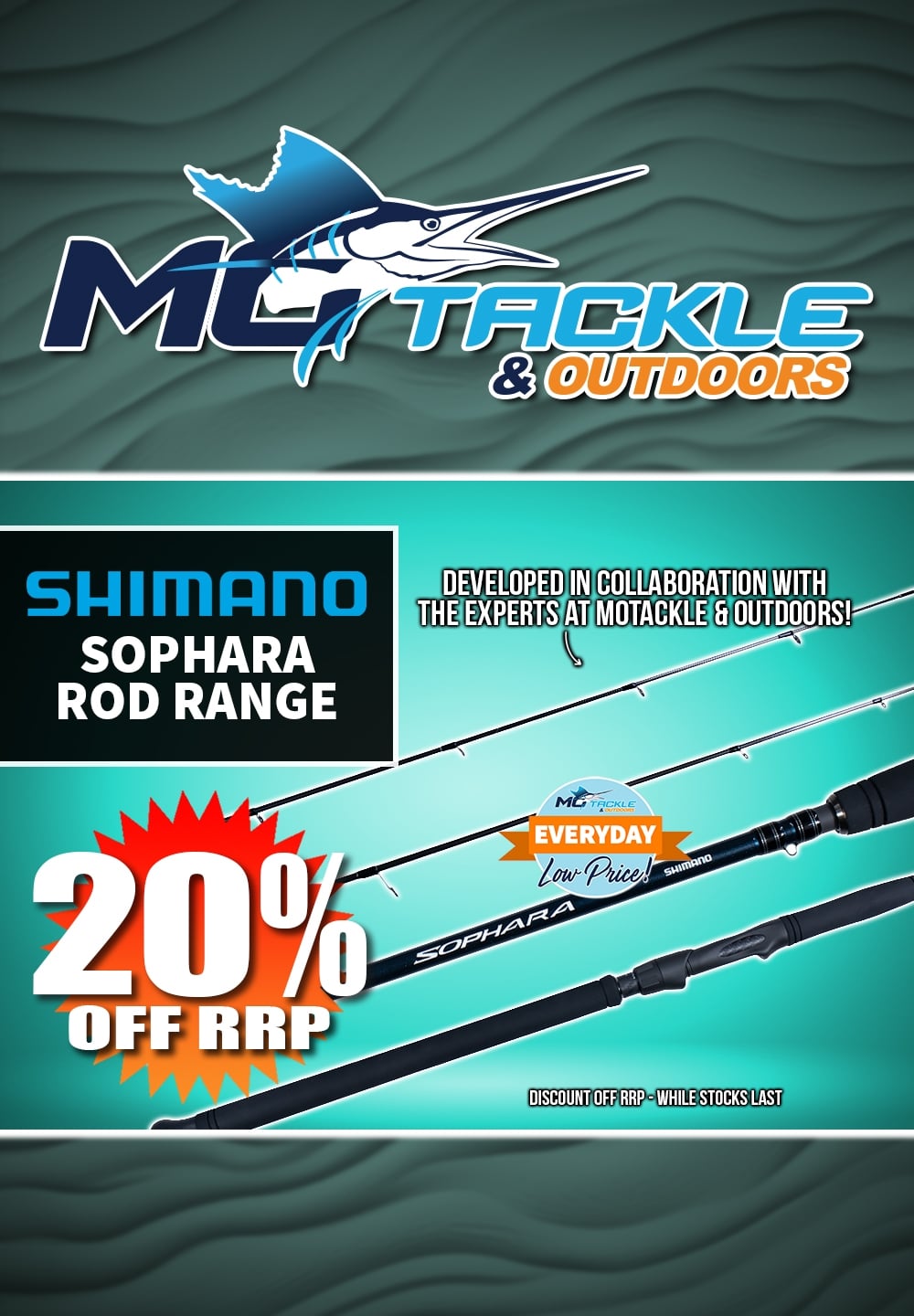 20% off Shimano Sophara Spin Rod