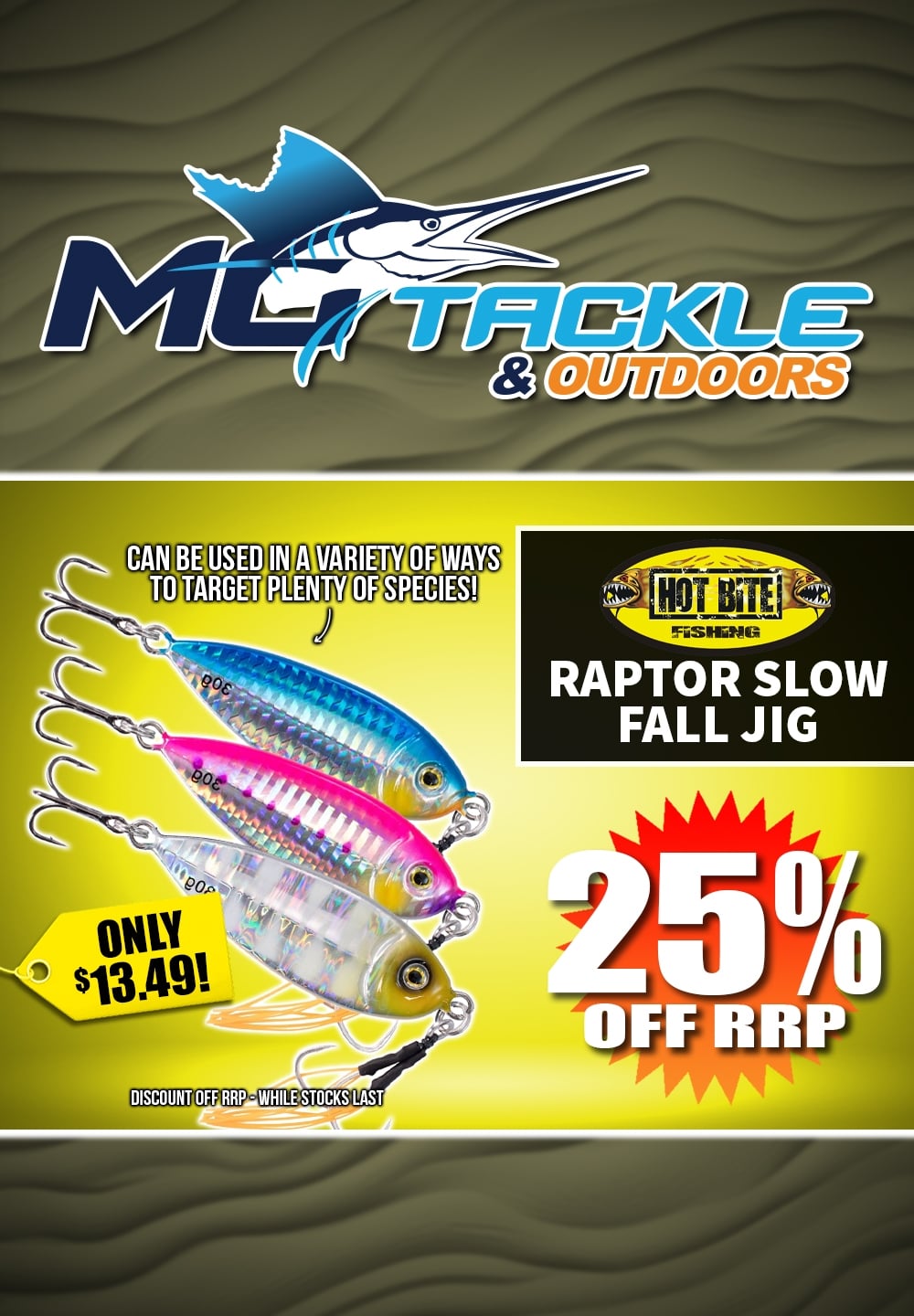 25% off Hot Bite Raptor Slow Fall Jig