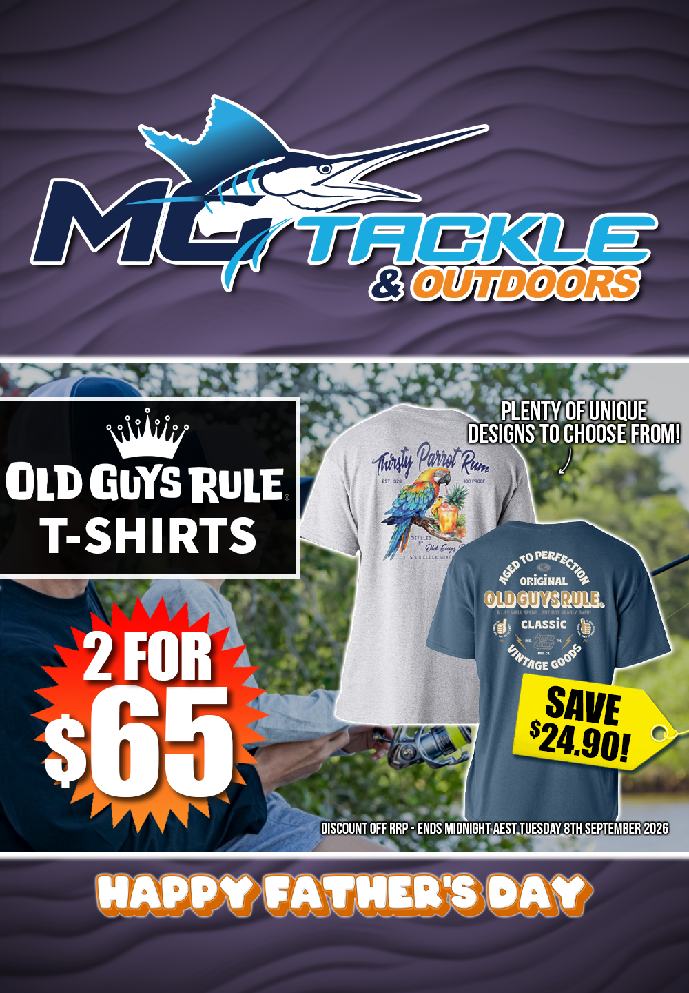 2 For $65 - Old Guys Rule T-Shirts