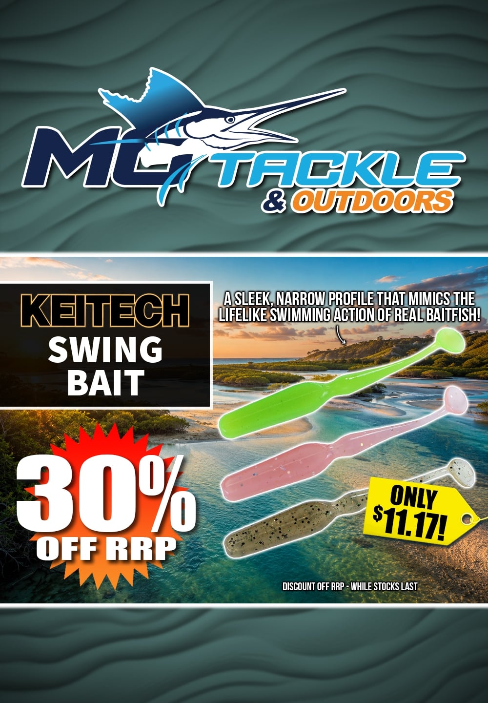 30% off Keitech Swing Bait Lure