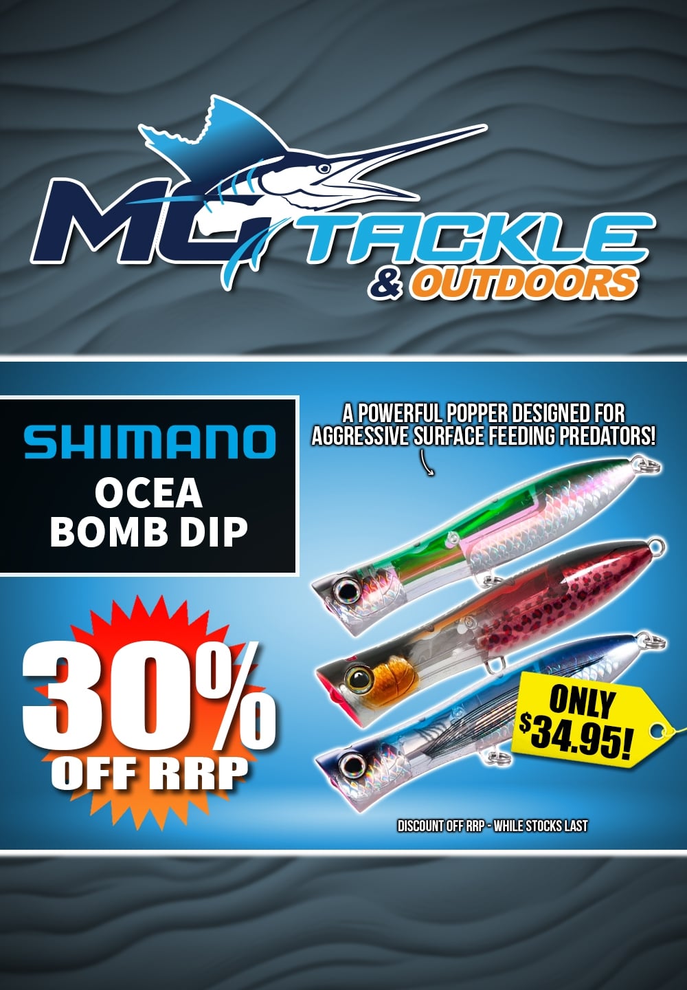 30% off Shimano Ocea Bomb Dip Lure