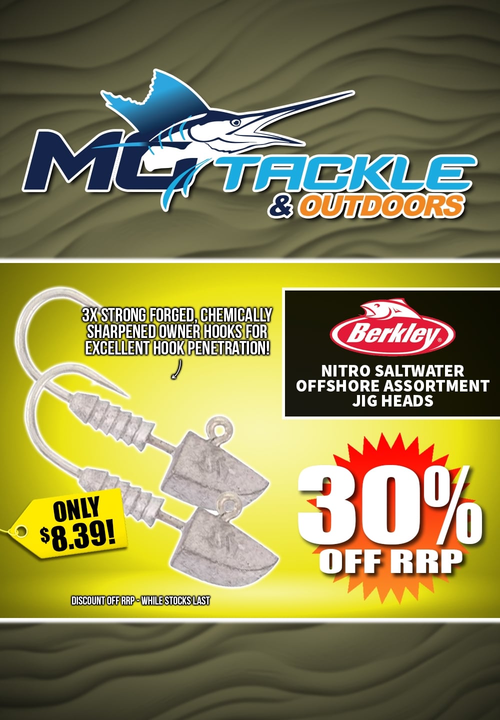 30% off Berkley Nitro Saltwater Pro Offshore Assortment Jig Head