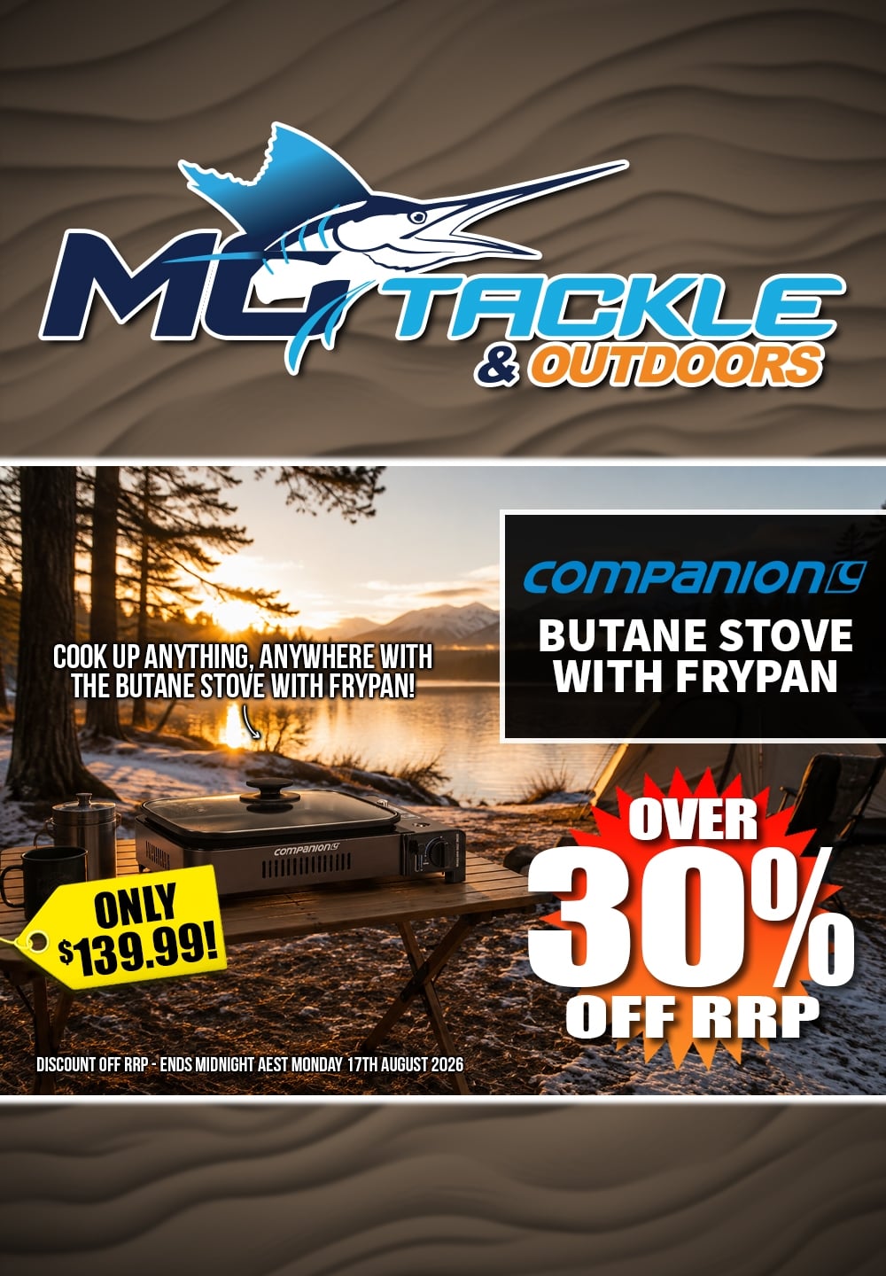 Companion Butane Stove with Frypan only $139.99