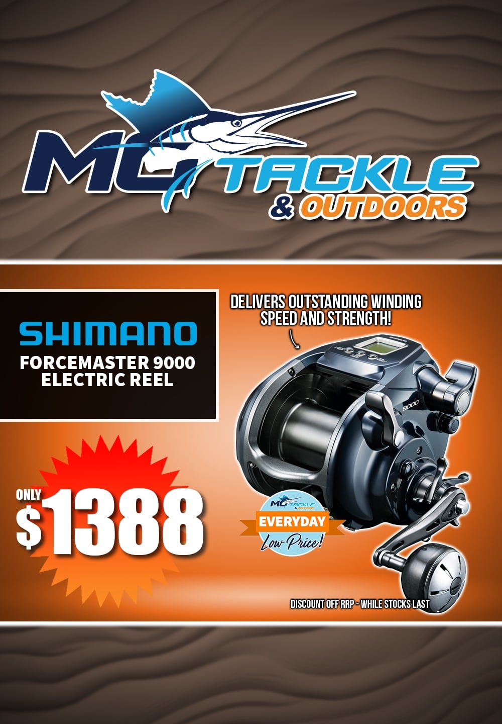 Shimano Forcemaster 9000A Electric Reel only $1388