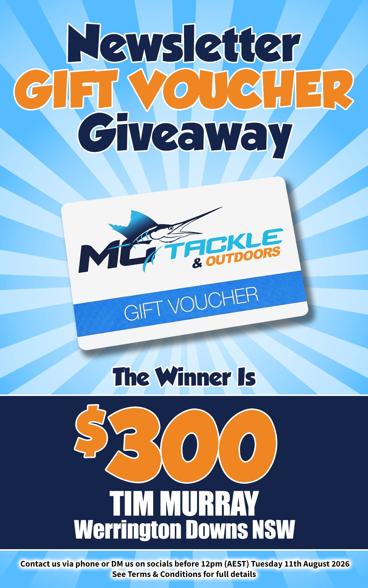 Newsletter Gift Voucher Giveaway Winner