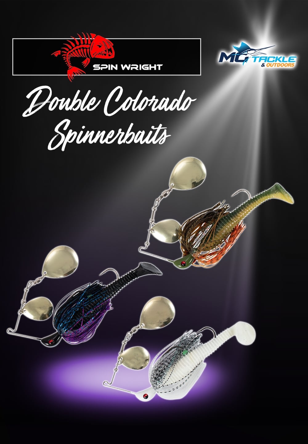 New - Spin Wright Double Colorado Rigged Spinnerbait Lure