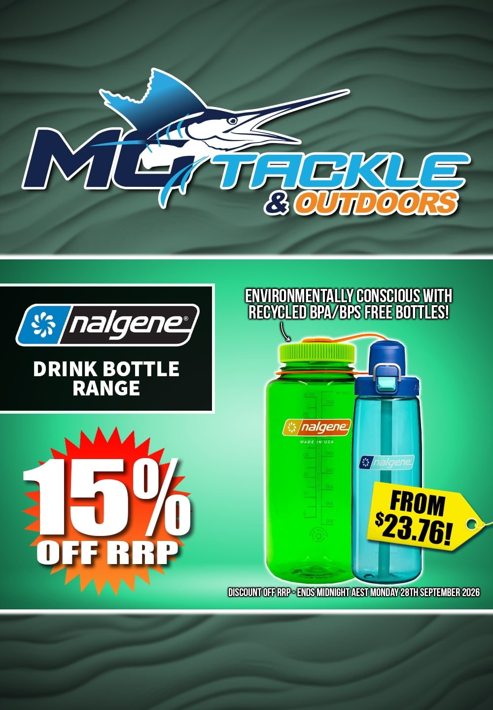 15% off Nalgene Drinkware