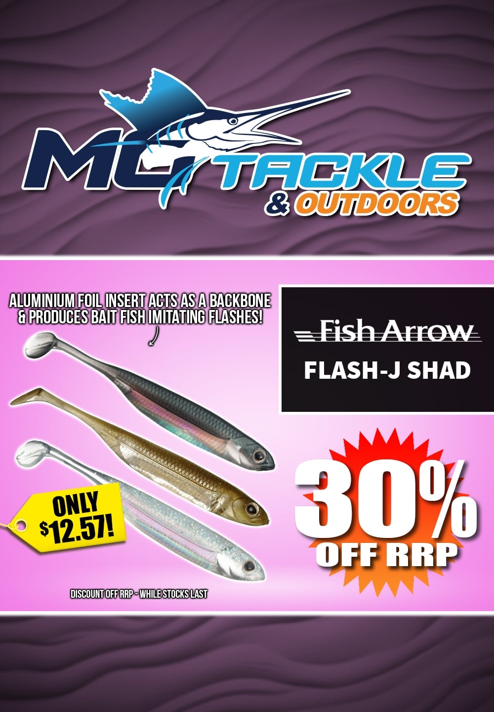 30% off Fish Arrow Flash-J Shad