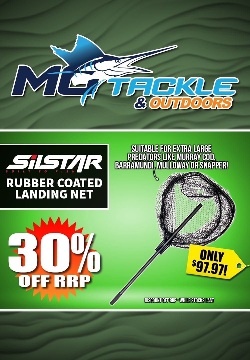 30% off Silstar Rubber Coated Landing Net