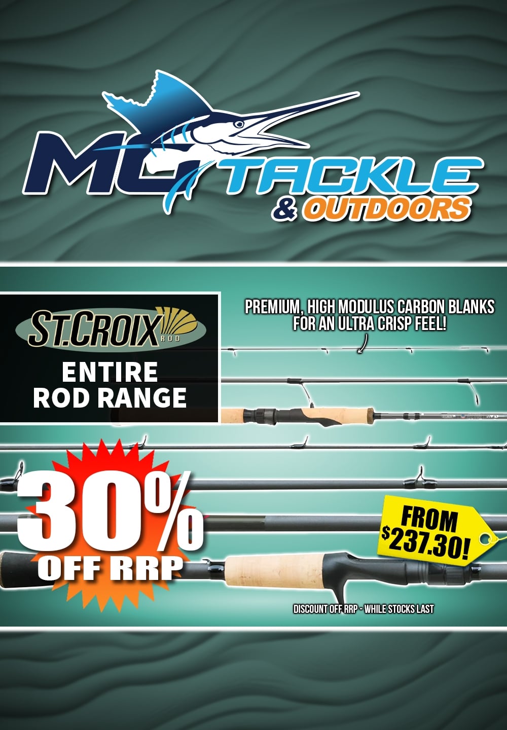 30% off St. Croix Rod Range