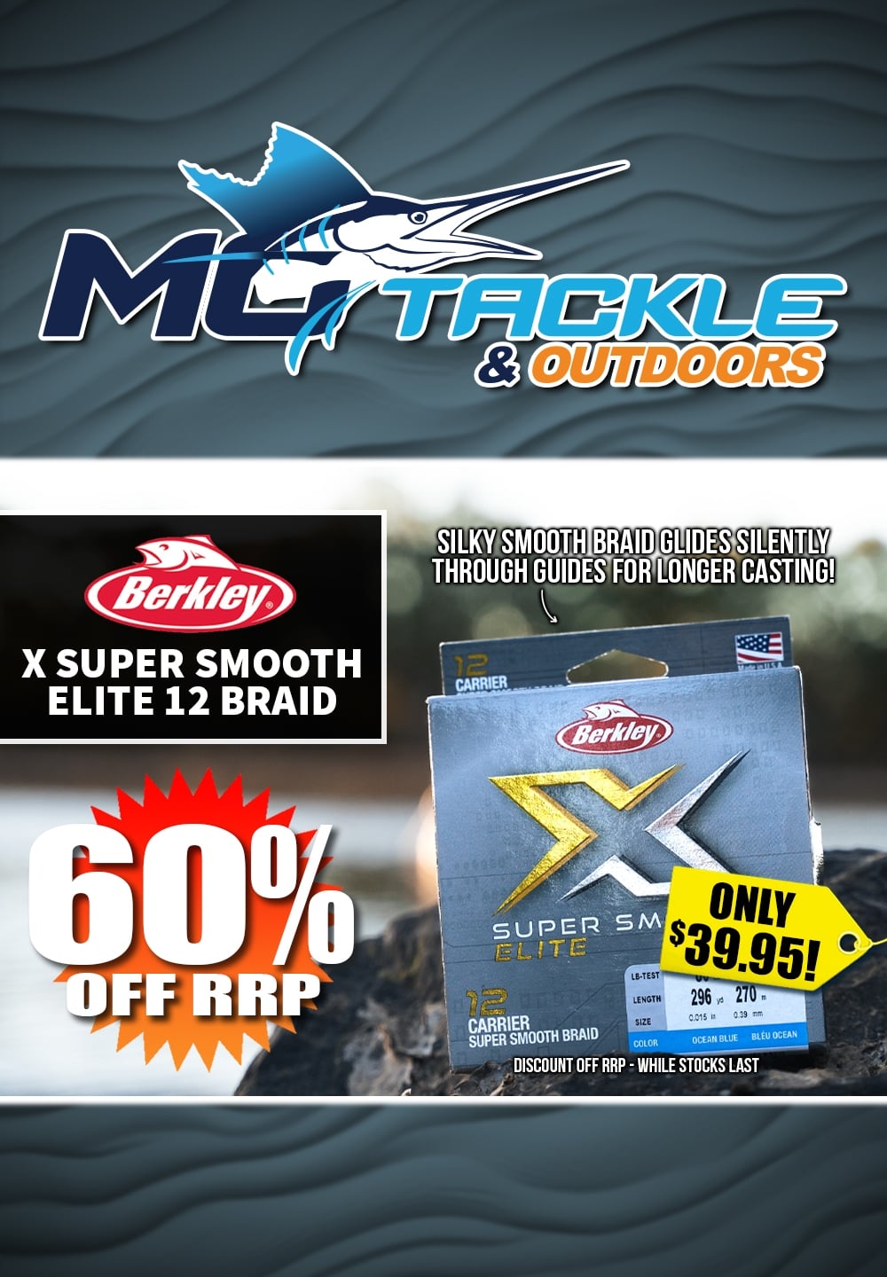 60% off Berkley X Super Smooth Elite 12 Carrier Braid