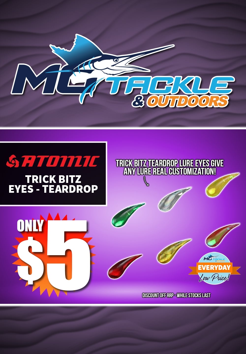 Atomic Trick BitZ Eyes - Teardrop only $5