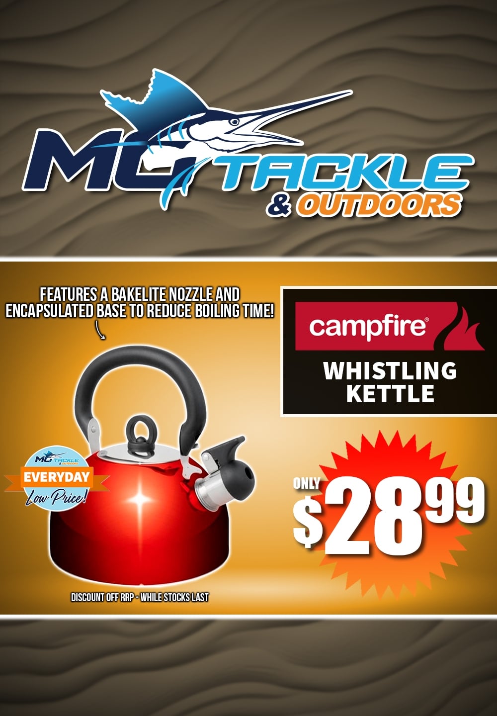 Campfire Whistling Kettle only $28.99