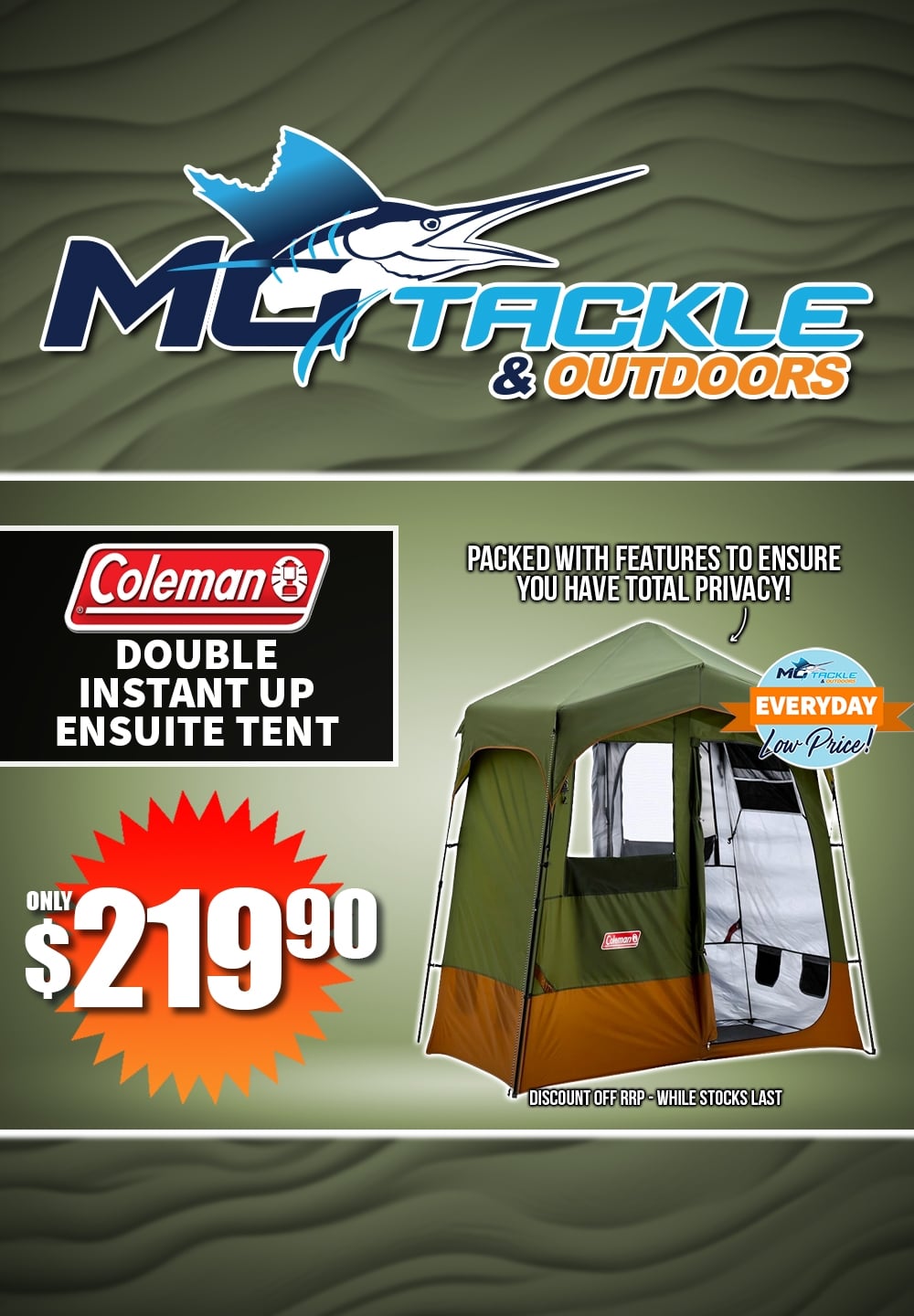Coleman Double Instant Up Ensuite Tent only $219.90