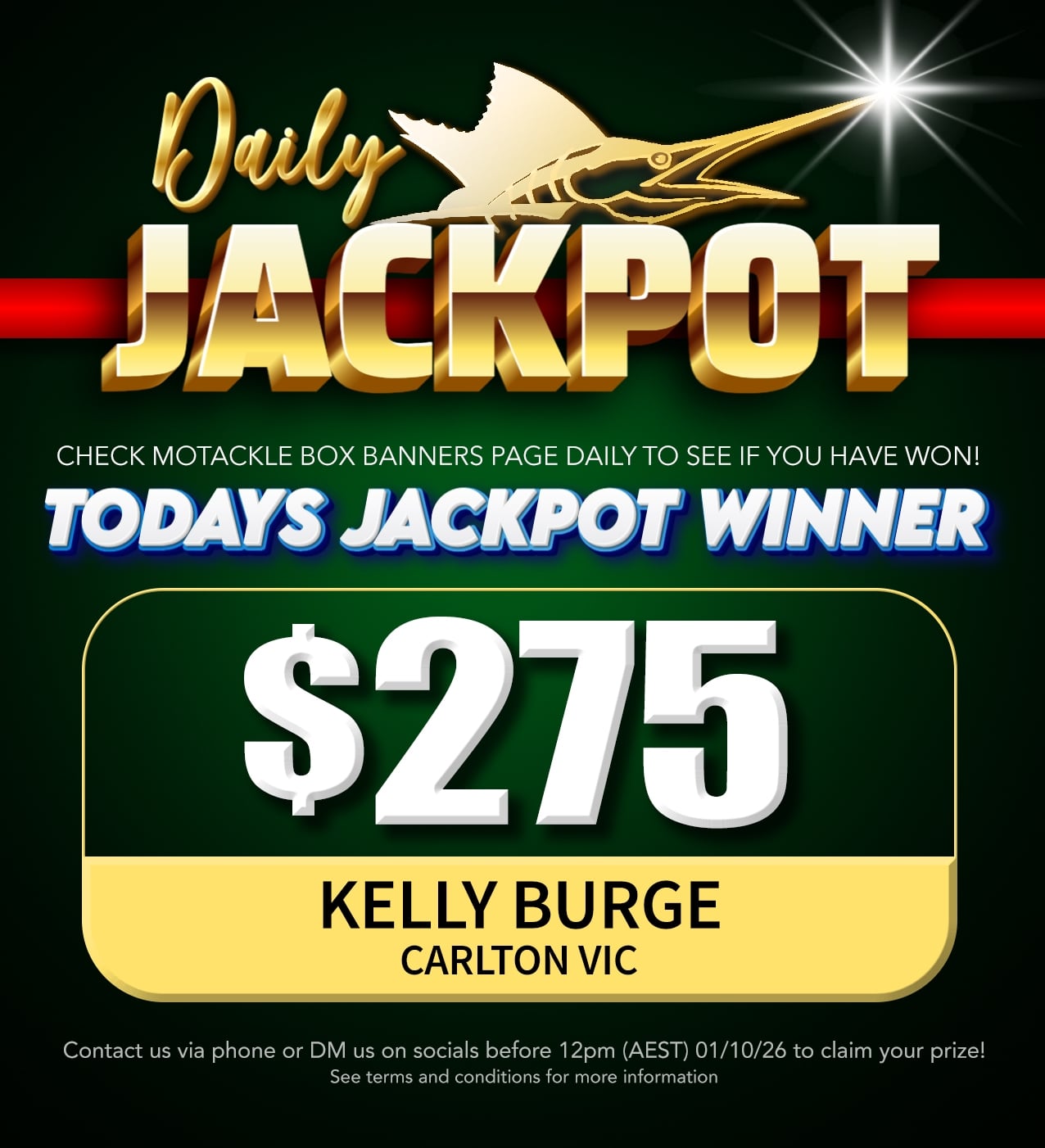 Daily Jackpot Winner