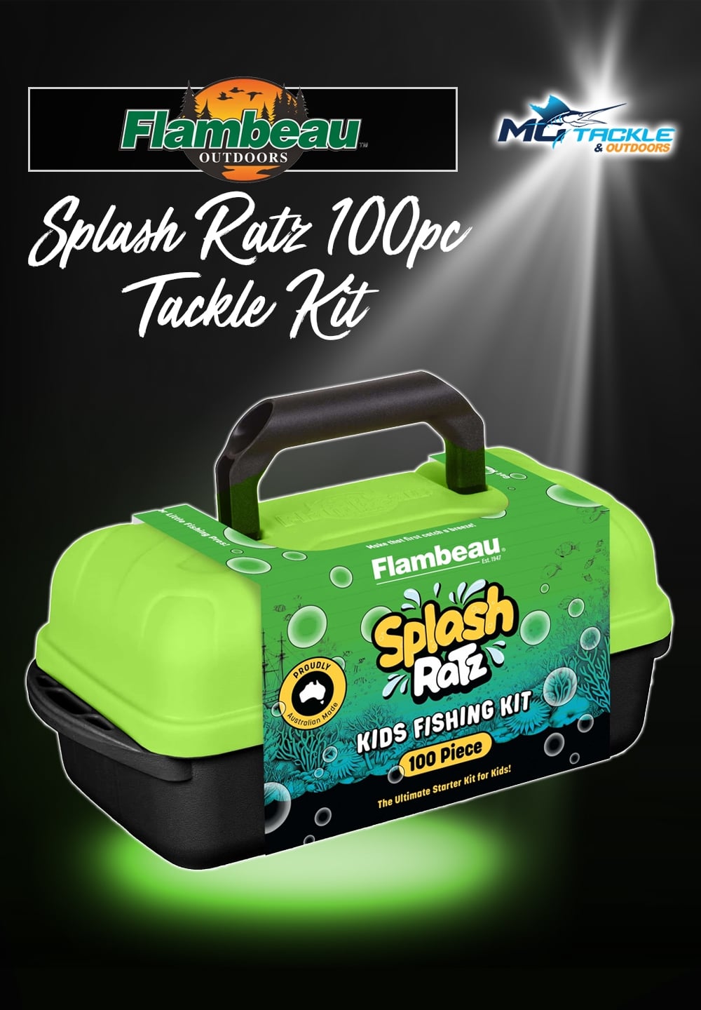 New - Flambeau Splash Ratz 100pc Tackle Kit