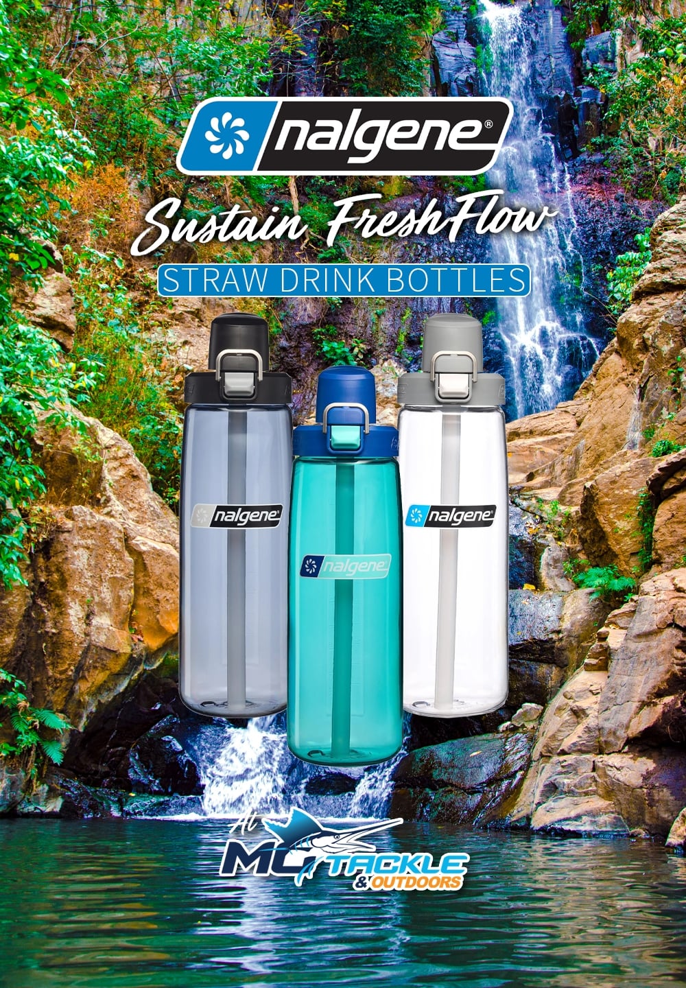 New - Nalgene Sustain FreshFlow Straw Drink Bottle