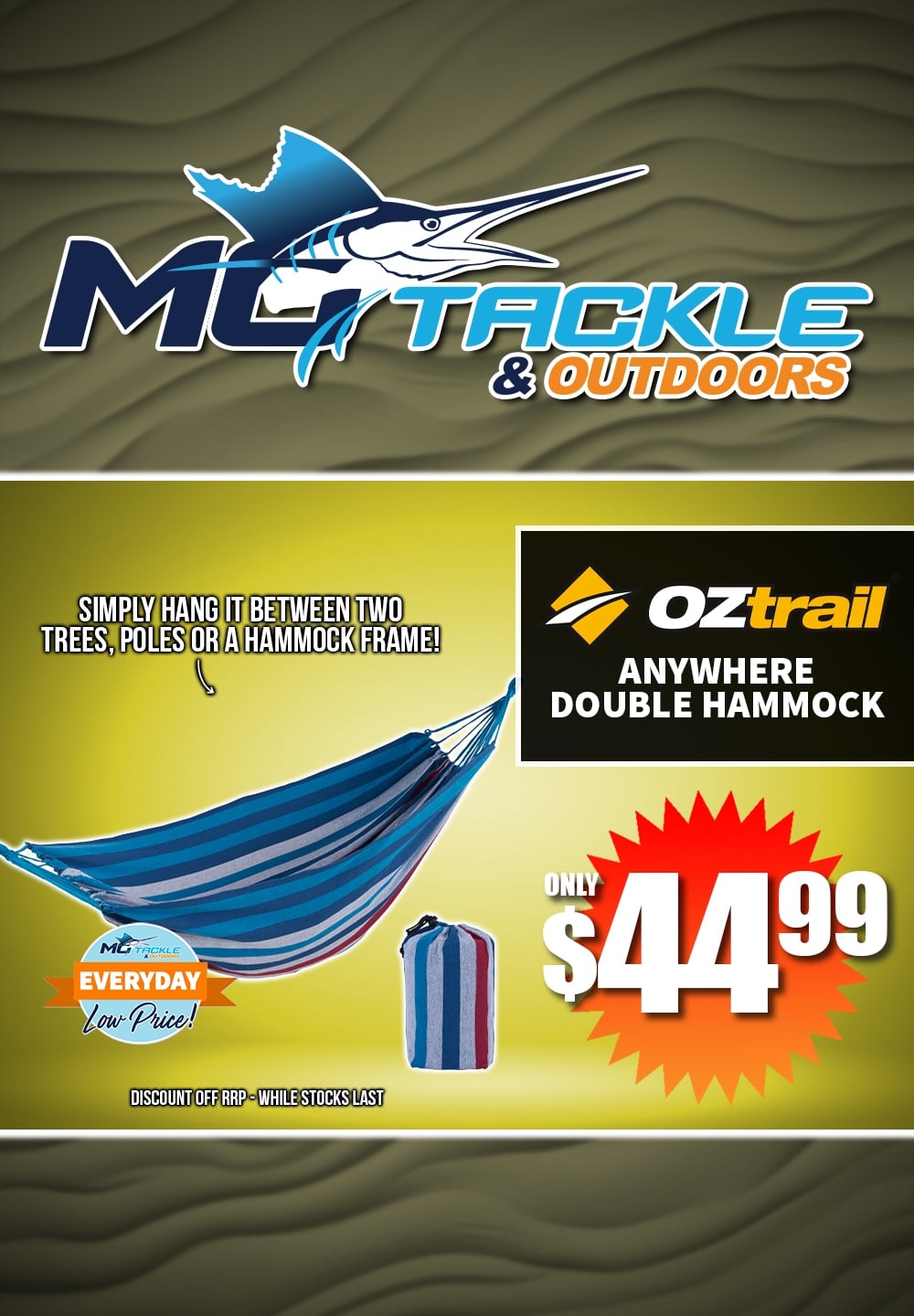 Oztrail Anywhere Hammock only $44.99