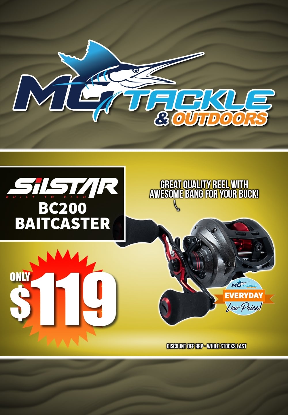 Silstar BC200 Baitcast Reel $119