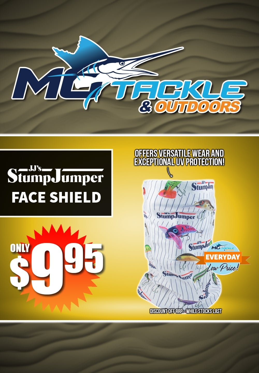 StumpJumper Face Shield only $9.95