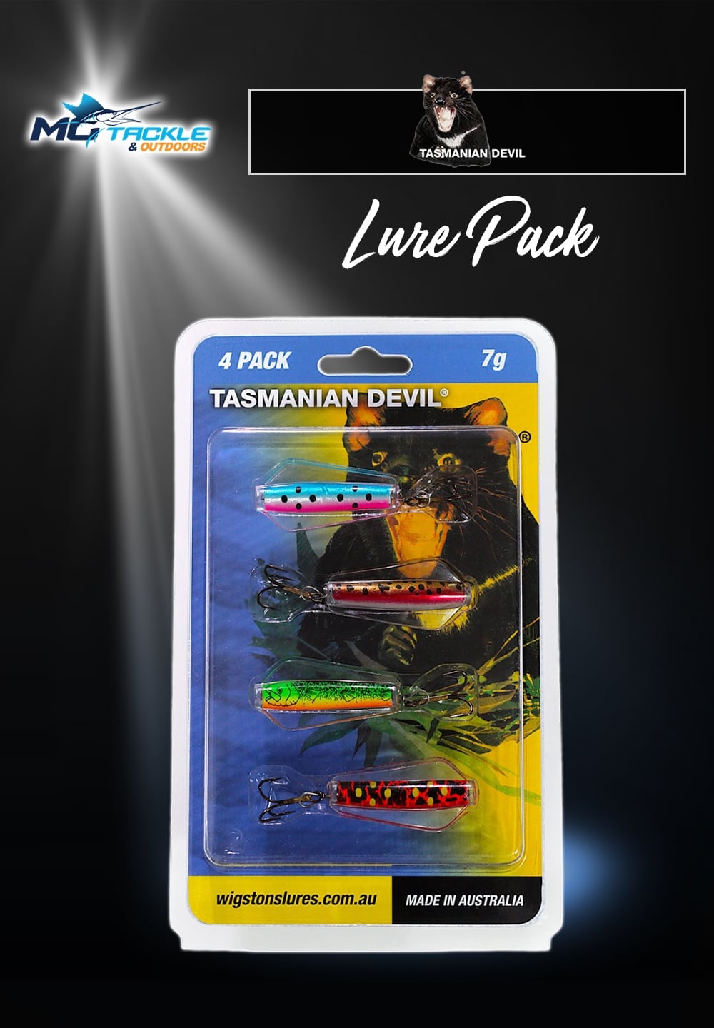 New - Wigstons Tasmanian Devil Lure - 4 Pack