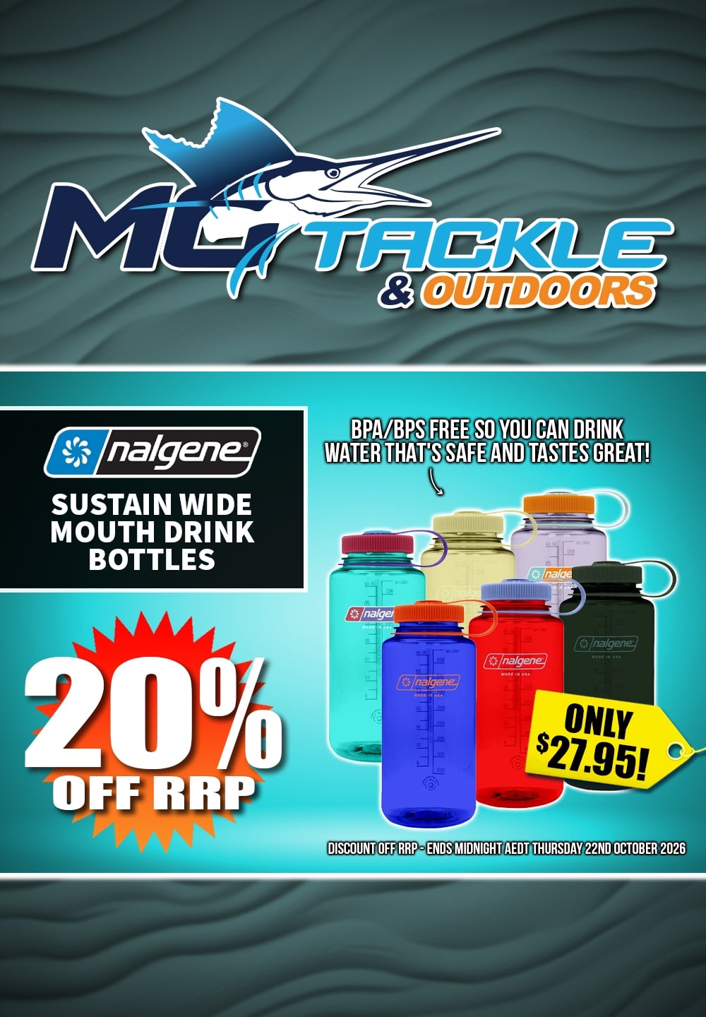 20% off Nalgene Sustain Wide Mouth Drink Bottle