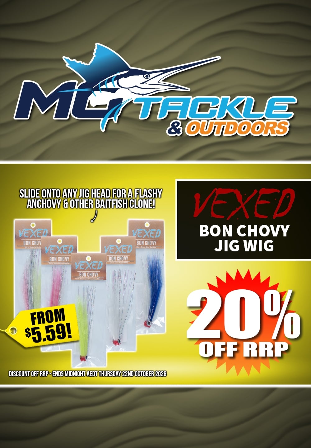 20% off Vexed Bon Chovy Jig Wig
