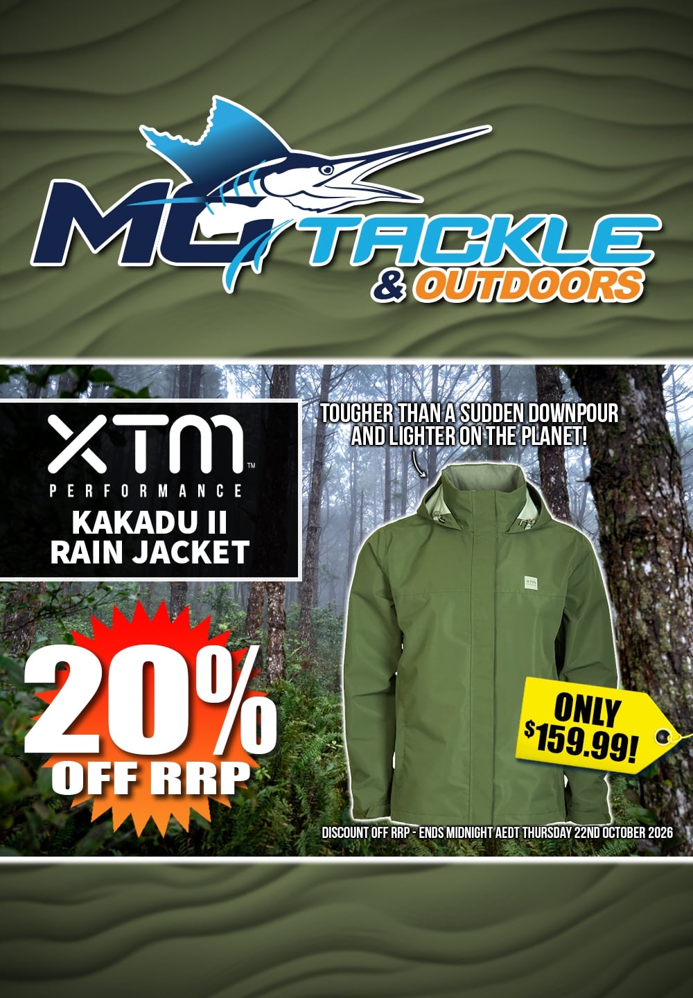20% off XTM Mens Kakadu II Rain Jacket