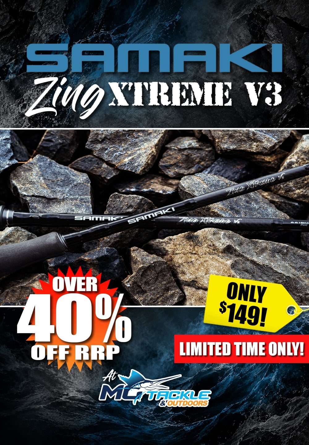 Samaki Zing Xtreme V3 Rod only $149