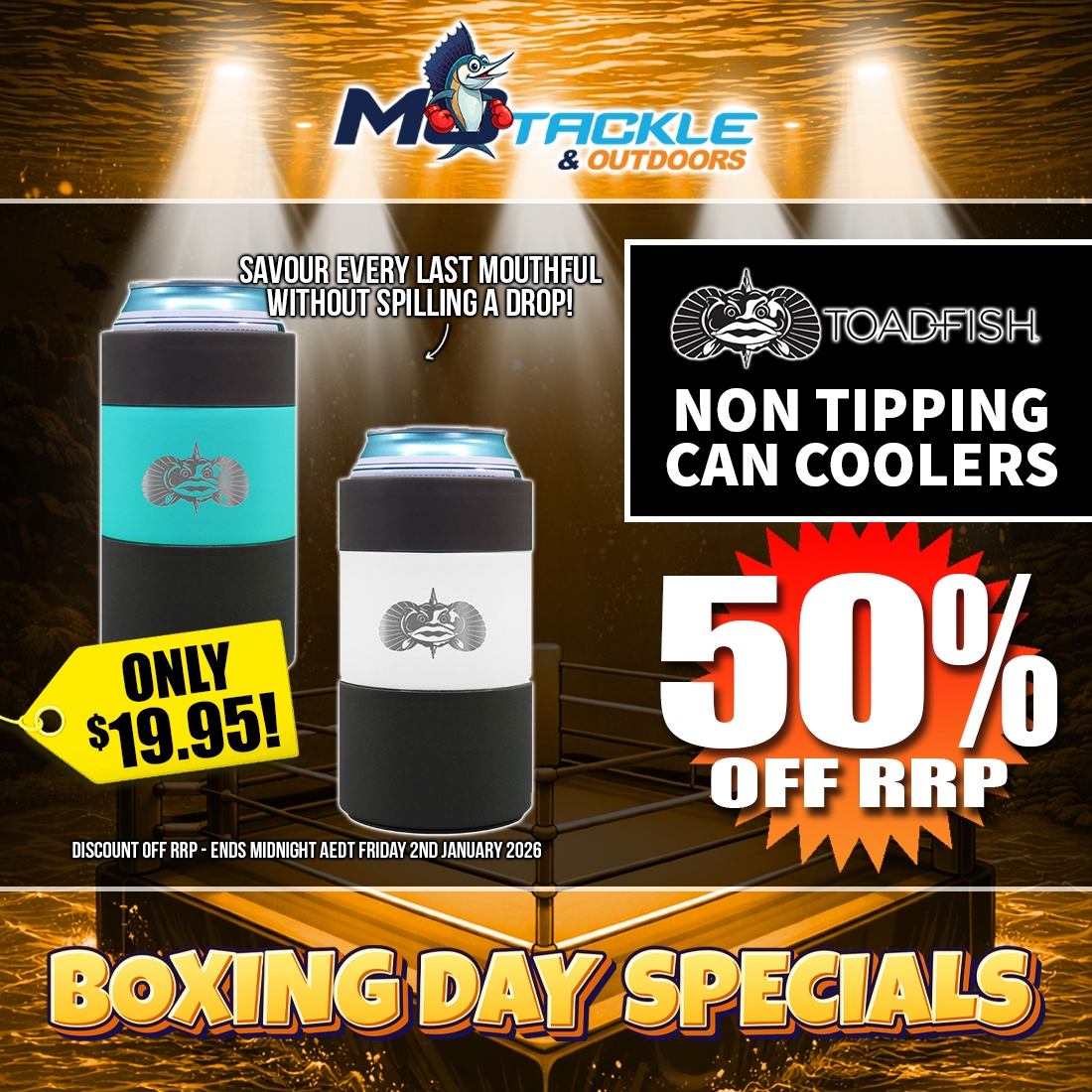 50% off TOADFISH NON-TIPPING CAN COOLER