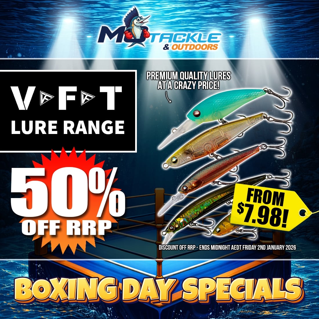 50% off VFT Lures