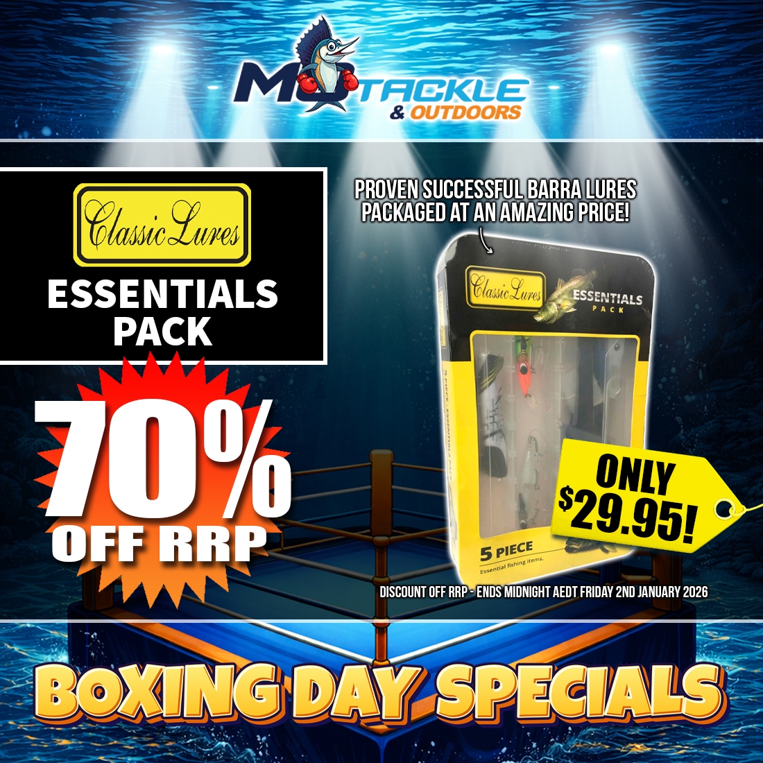 70% off CLASSIC LURES ESSENTIALS PACK