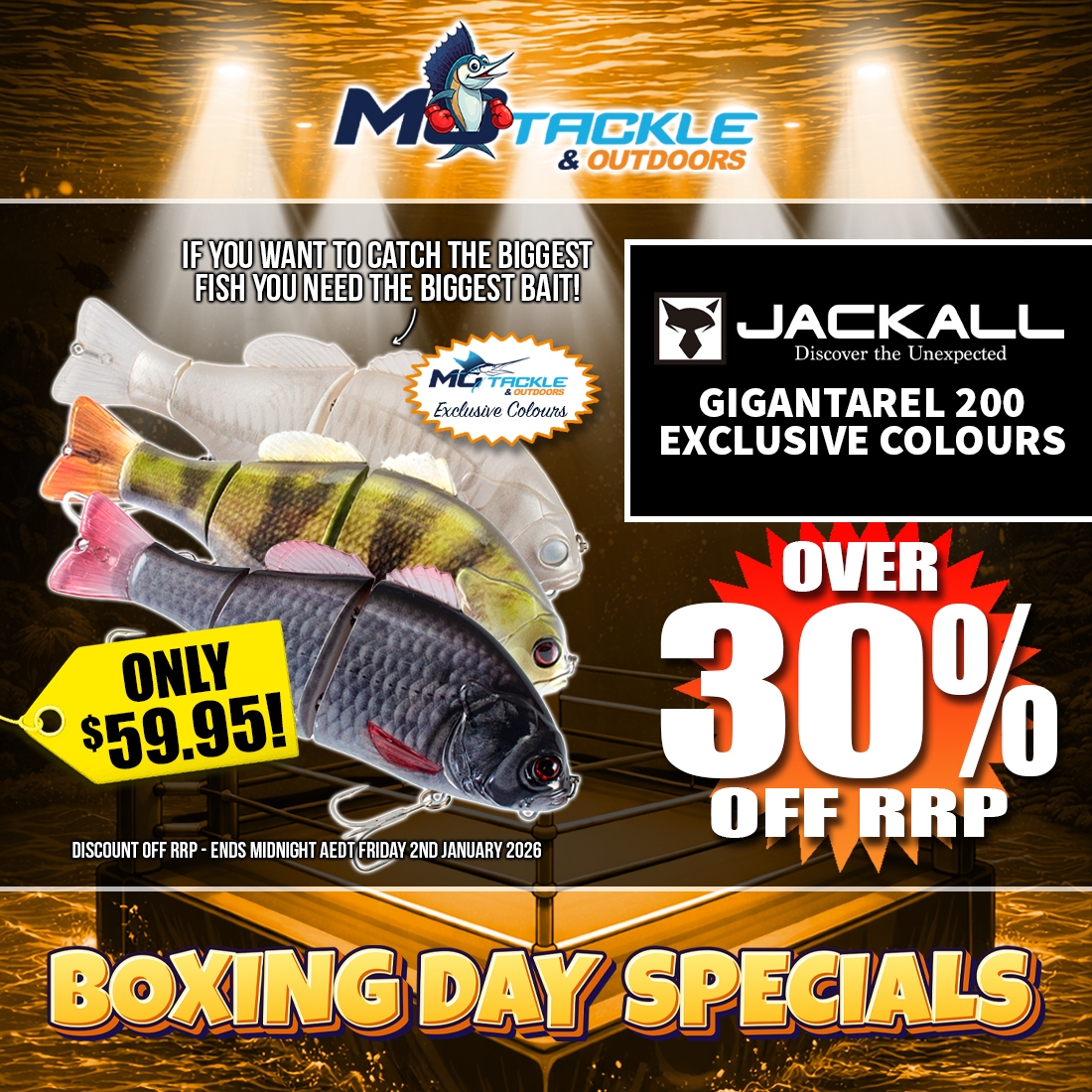 EXCLUSIVE JACKALL GIGANTAREL only $59.95