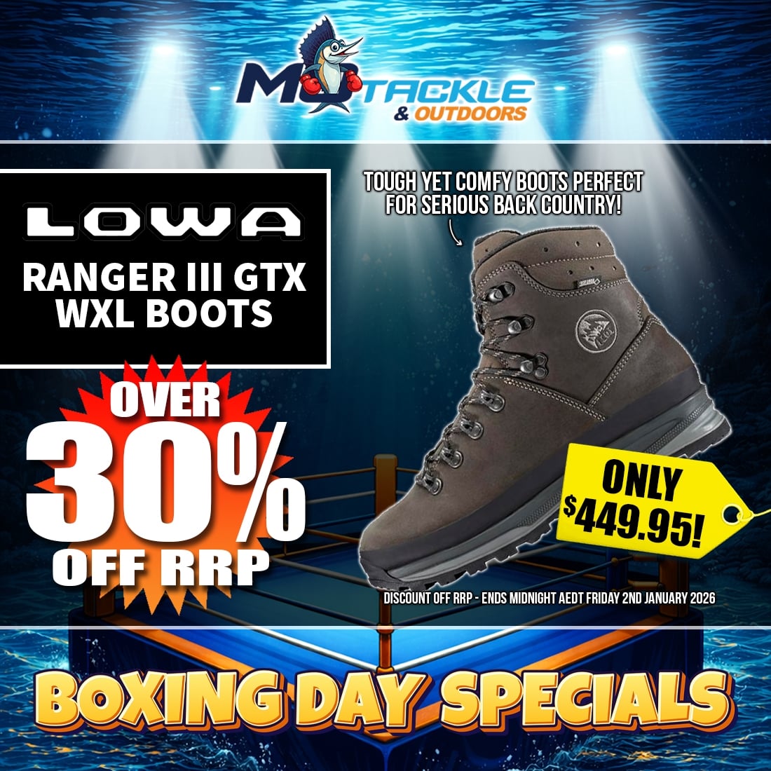 LOWA RANGER III GTX WXL BOOT only $449.95