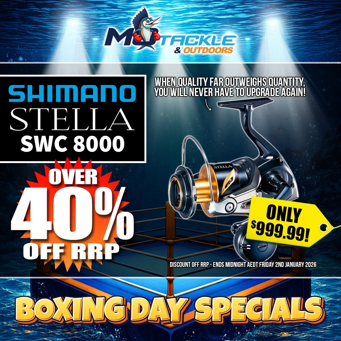 SHIMANO STELLA SWC SPIN REEL 8000 only $999.99