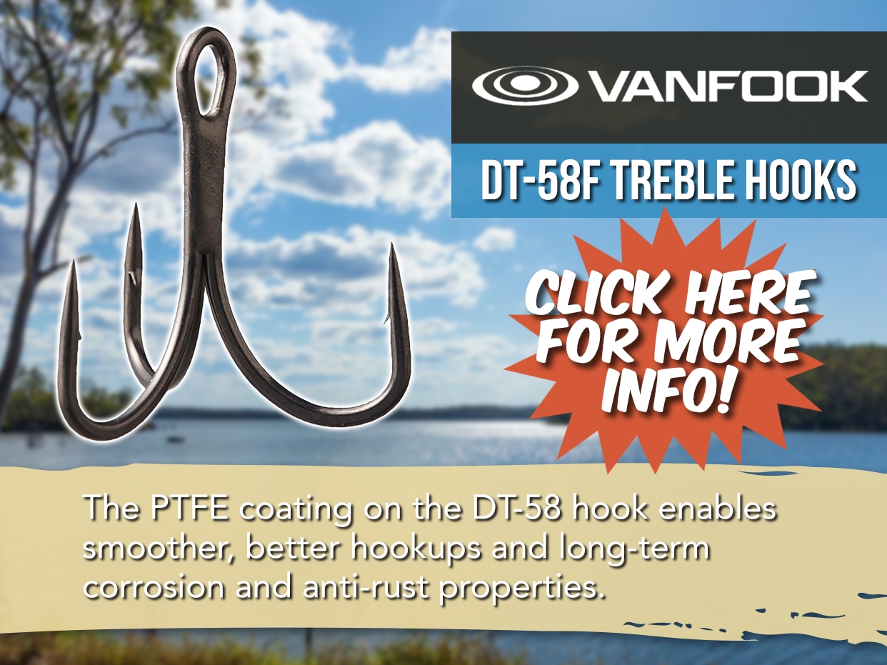 VANFOOK DT-58F PTFE COATED TREBLE HOOK