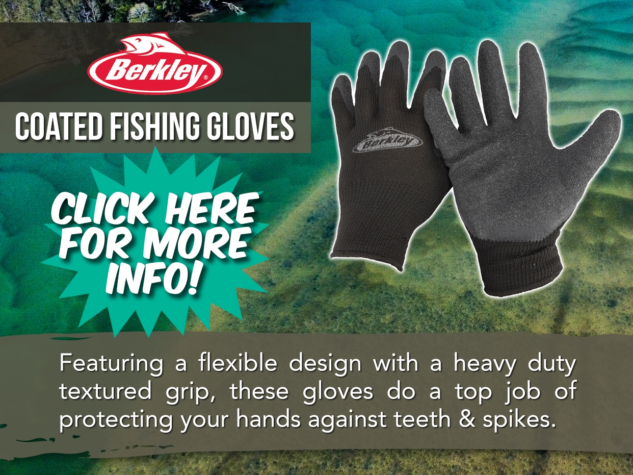 BERKLEY ESSENTIALS COATED FISHING GLOVES