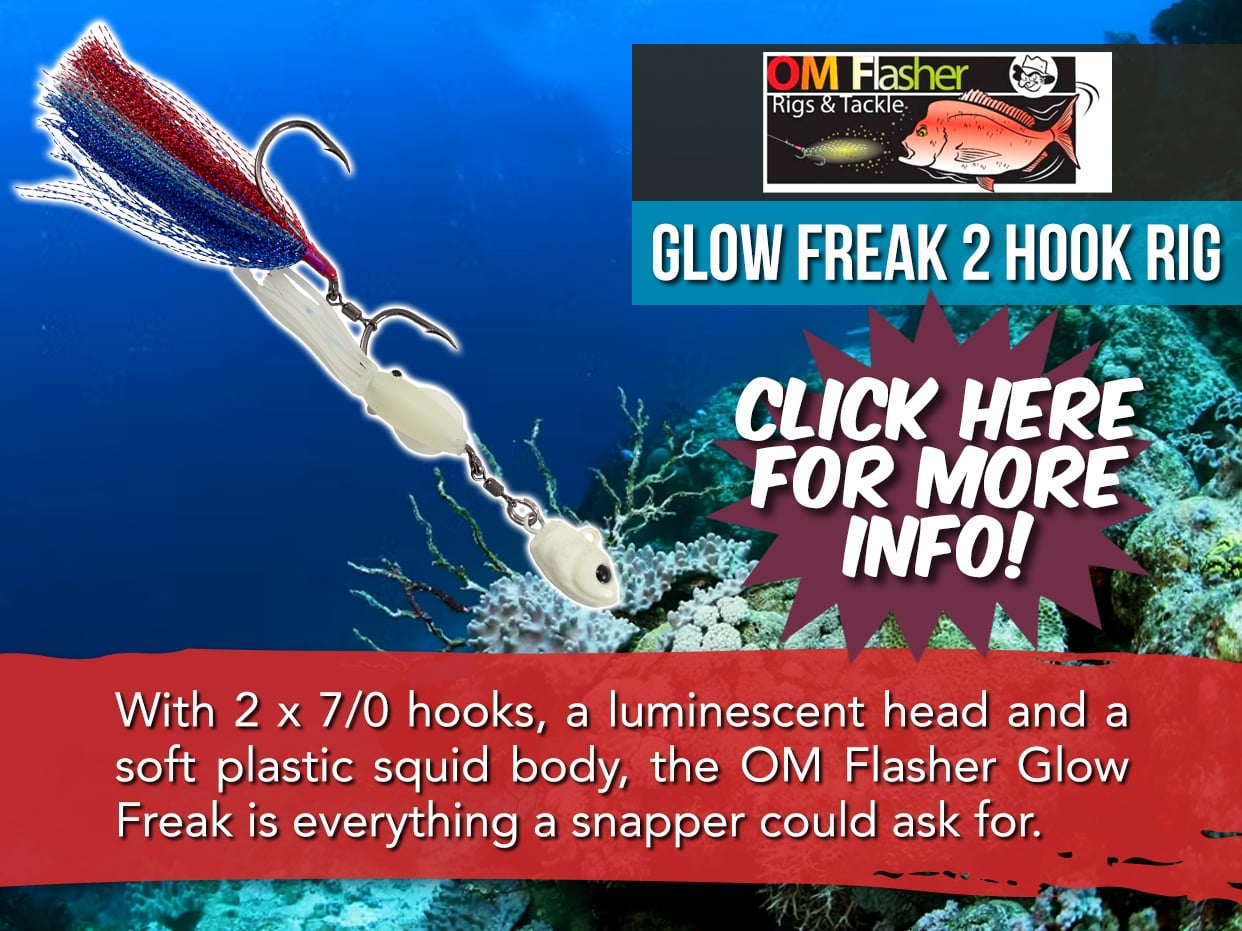 OM FLASHER GLOW FREAK WEIGHTED 2 HOOK RIG